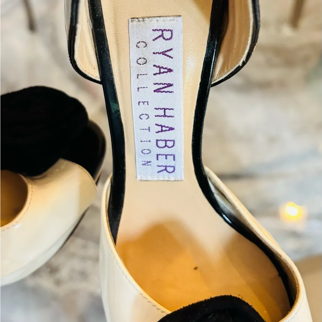 Ryan Haber Collection Black and White Platform Heels Size 6 - Image 11