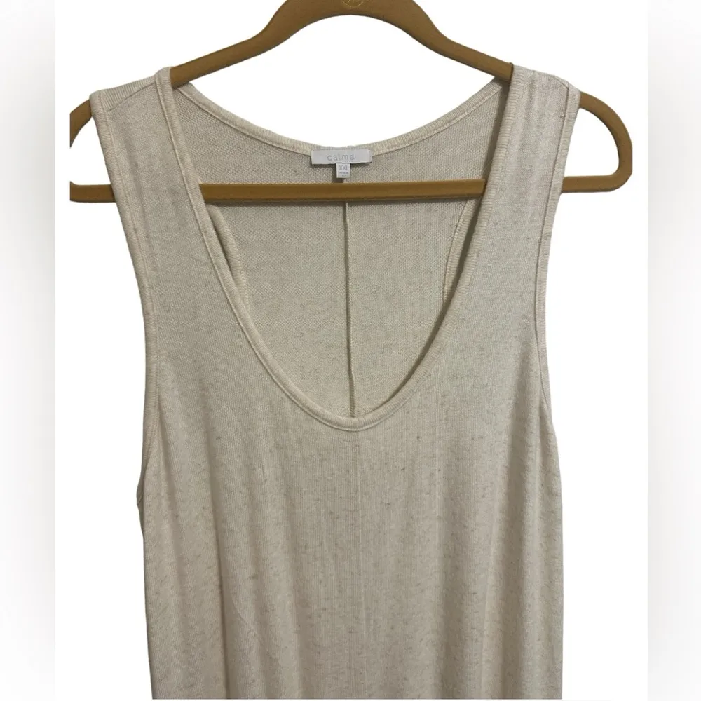 Johnny Was Calme Beige Sleeveless Throw On Cozy Dress - Image 5