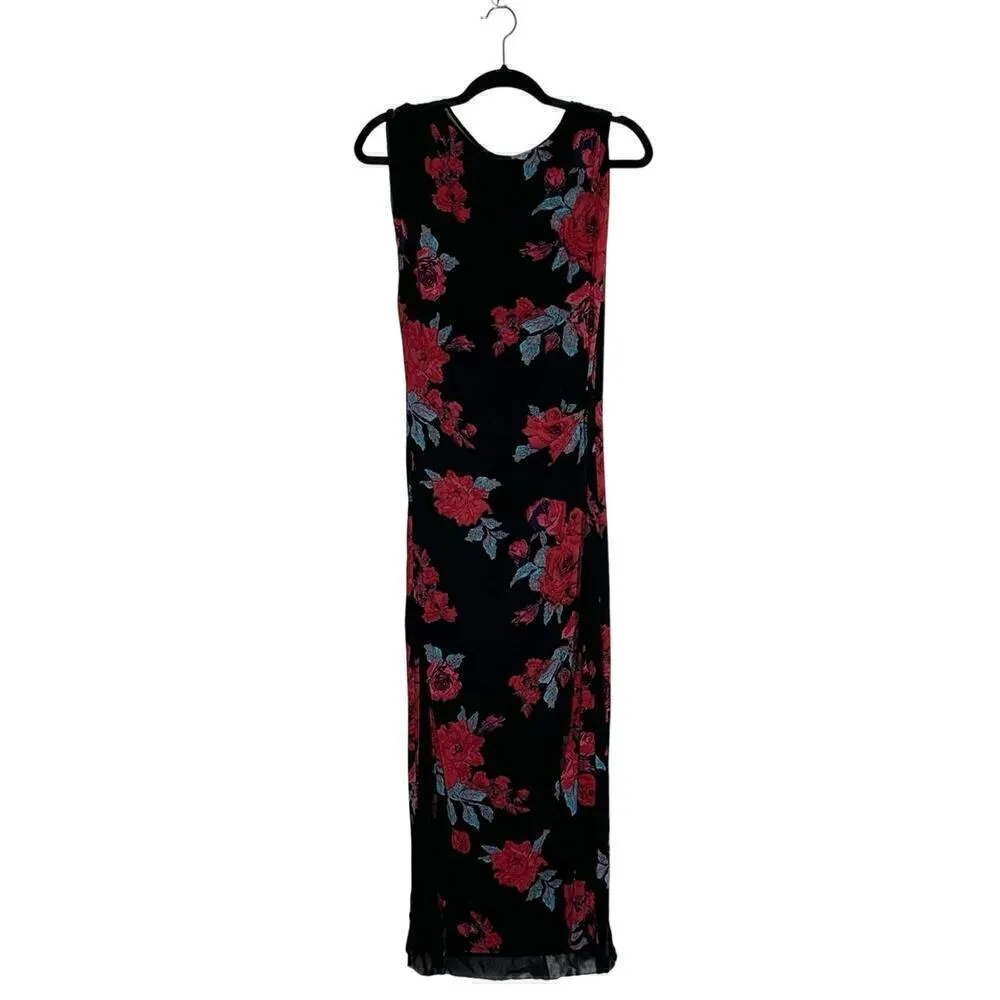 NWT Free People Carmel Floral Maxi Dress Midnight Combo Women's Black Red Size S - Image 3