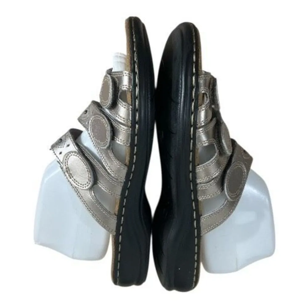 Clarks Women Leisa Cacti Sandal Size 8 W Bronze Slide Adjustable Shoe Strappy - Image 6