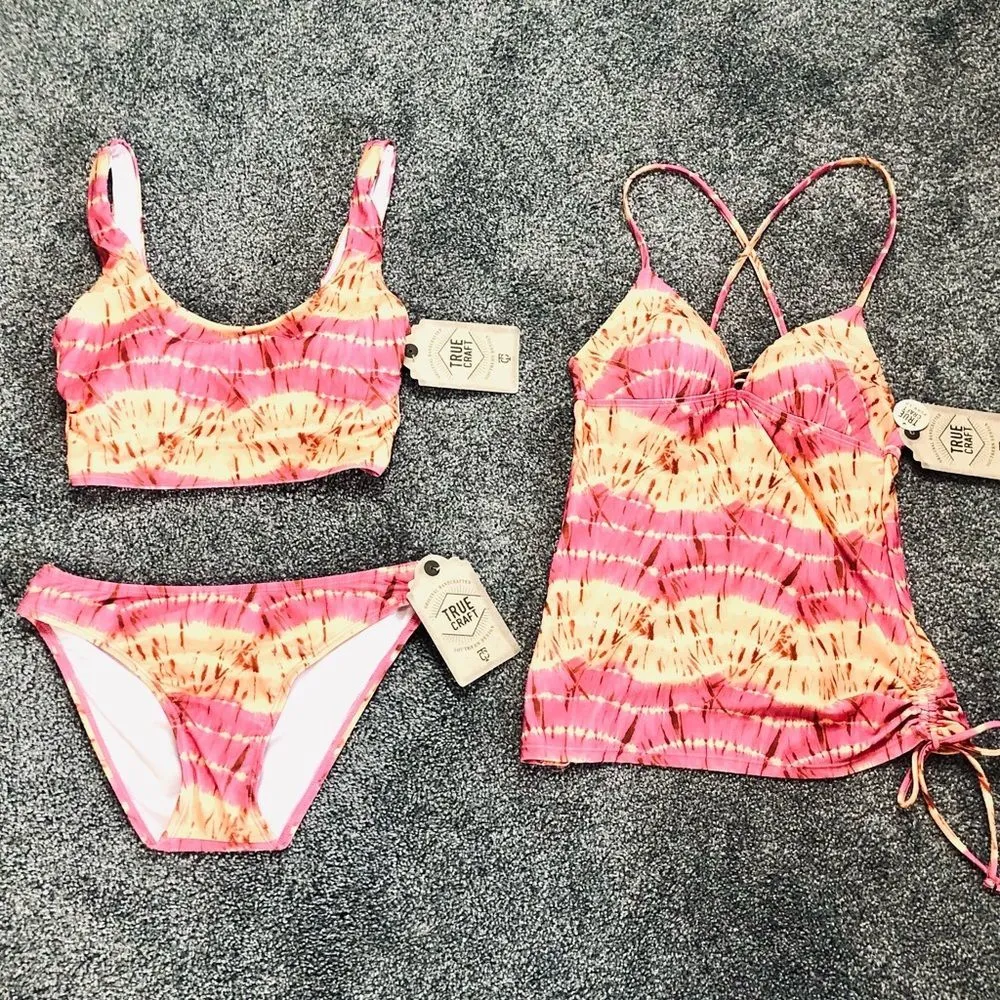 NWT True Craft Tie Dye Midkini and Tankini 3 Pieces Mix and Match size Small - Image 9