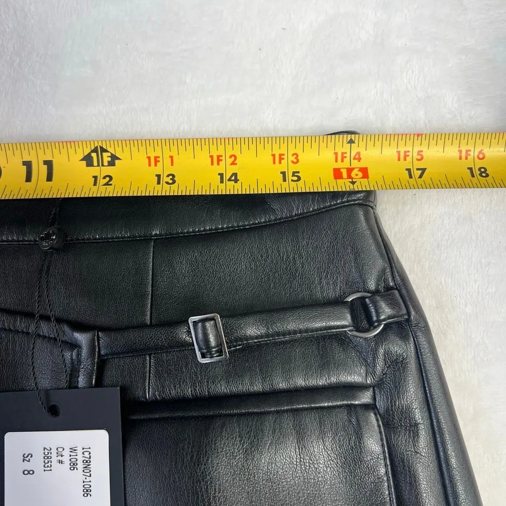 Paige Black Wrap Skirt Isca Skirt Black Faux Leather 8 NEW - Image 9