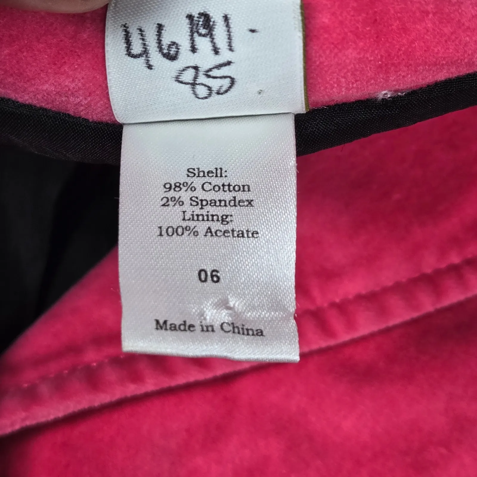 Garnet Hill Women's Pink Velvet Blazer Jacket‎ Size 06 Cotton Spandex Blend - Image 6