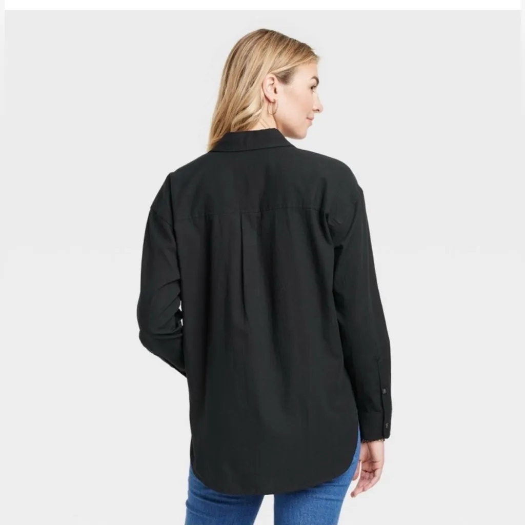 NEW 100% Cotton Long Sleeve Oversized Button Down Shirt Universal Thread 1X - Image 2