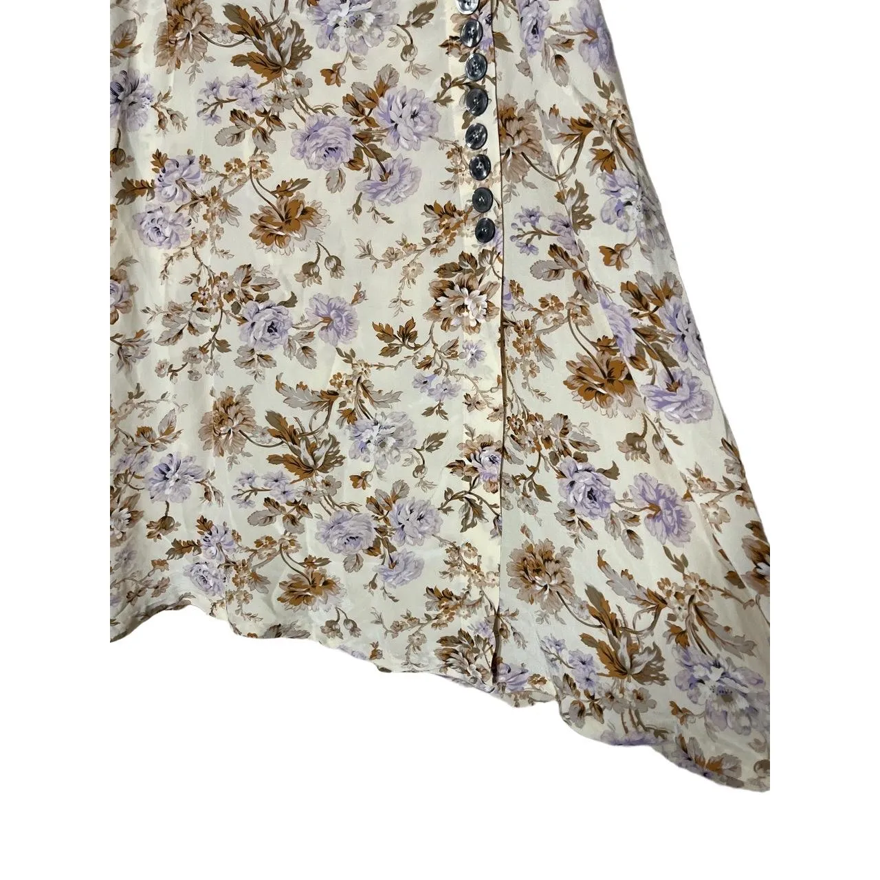 Vintage EVAN-PICONE Womens Skirt Size 20W Cream Floral Silk Elastic Waist‎ - Image 4