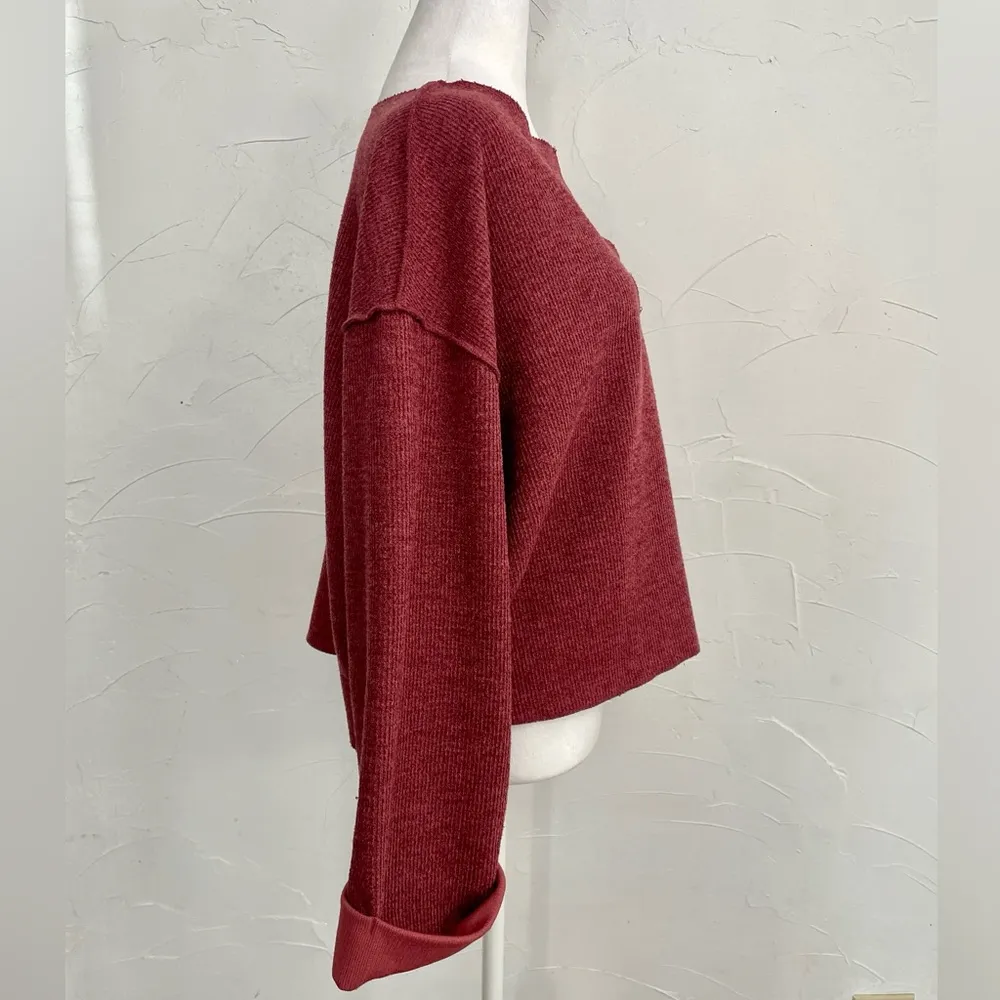 Urban Outfitters Jax Inside Out Ribbed Notch Neck Top - Image 4