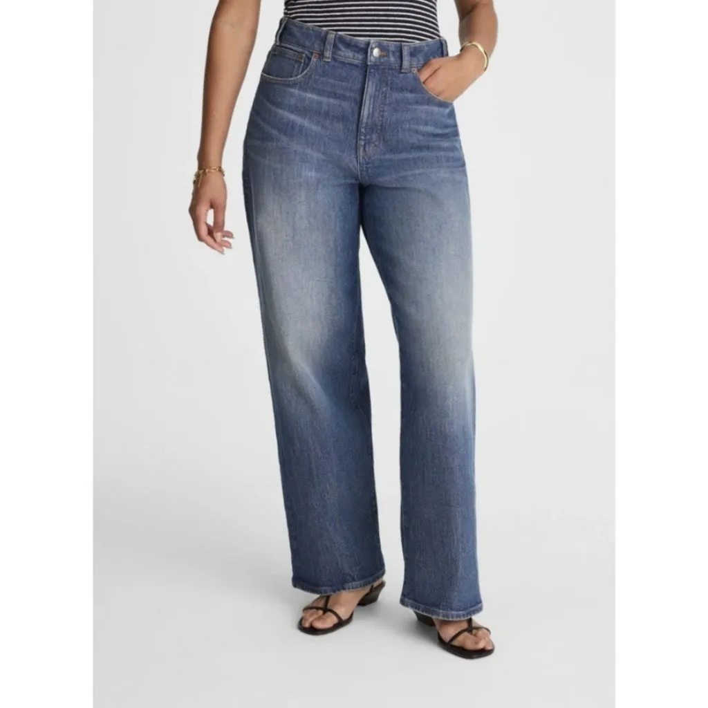 MADEWELL $148 The Curvy Perfect Vintage Wide-Leg Jeans Harvey Wash Size 25P - Image 2