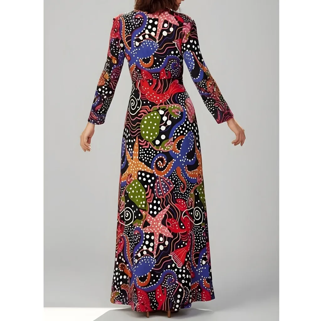 FARM RIO Under The Sea Maxi Dress, Multicolor, XS - Image 5