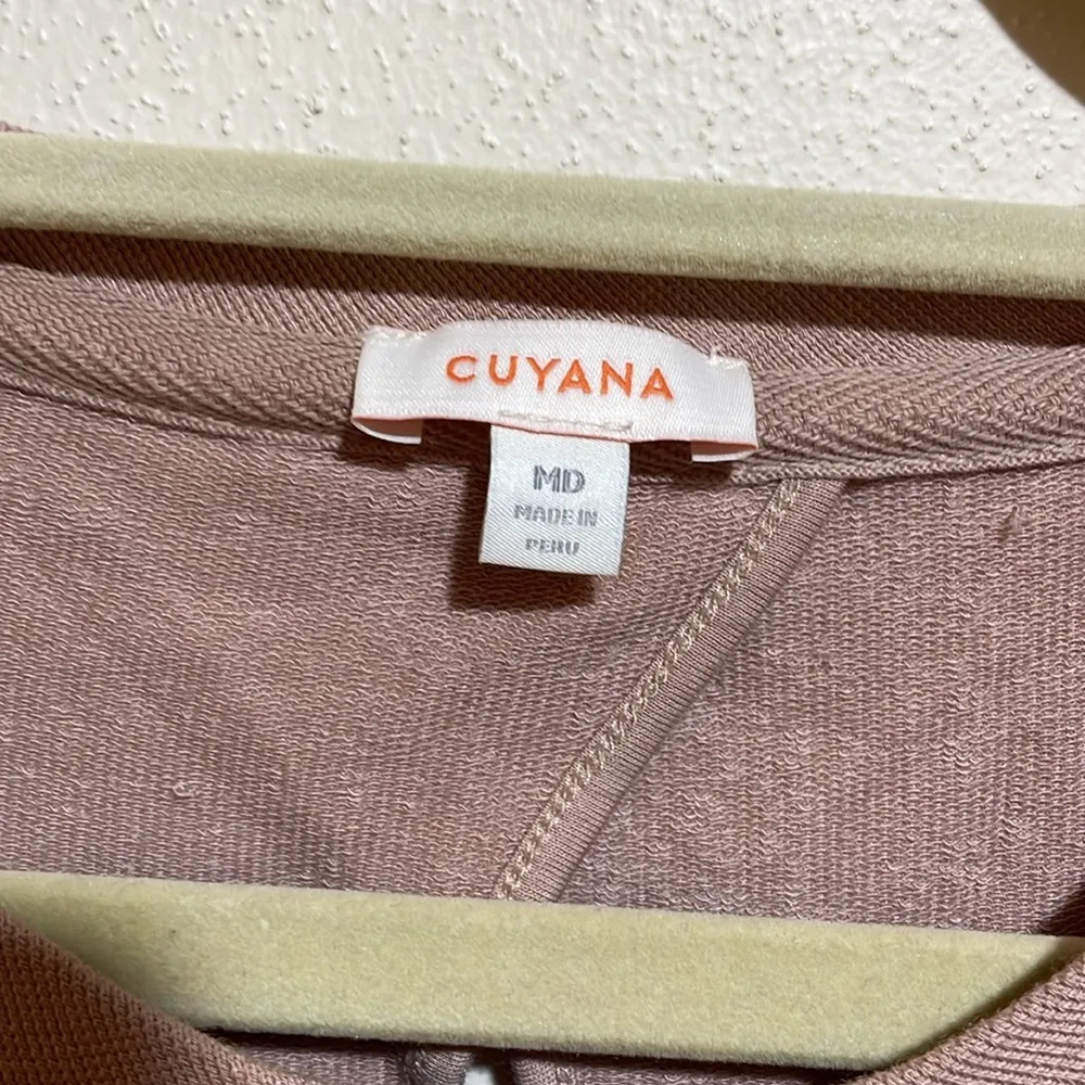 Cuyana Blush Pink French Terry Long Sleeve Midi Sweatshirt Dress Size Medium - Image 5