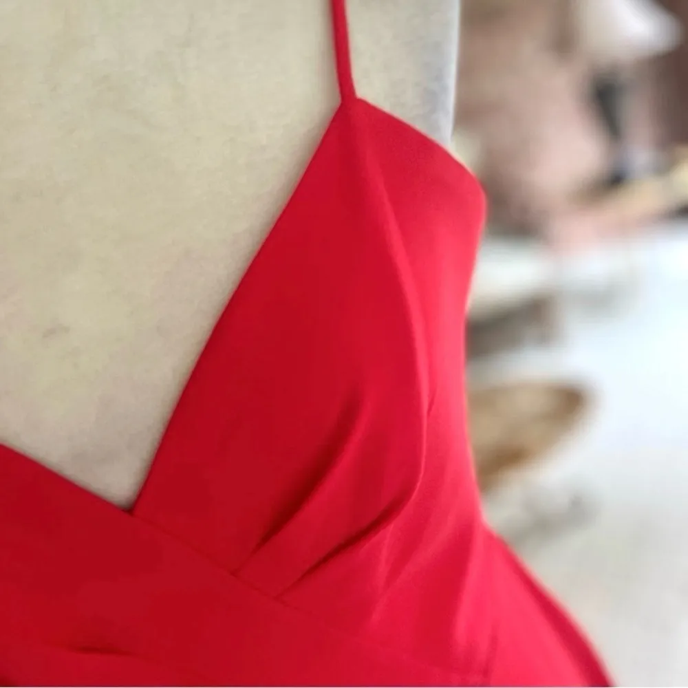 BCBGMaxazria Cornelia Dress 8 Red Asymmetrical Hem Sleeveless Asymmetrical Hem - Image 8