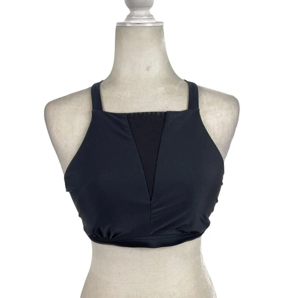 prAna Women's Black Regan High Neck Bikini Top with Mesh Detail Size Small - Image 7