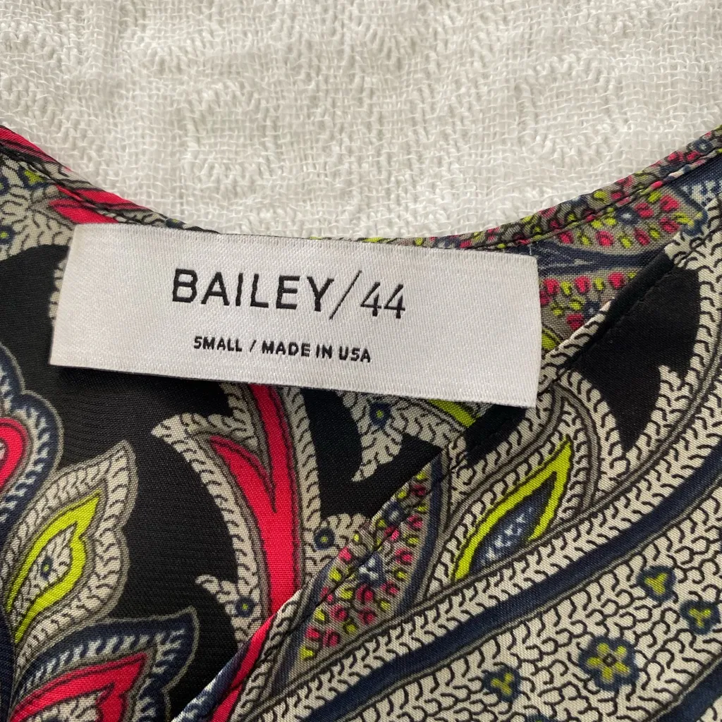 Bailey 44 Women Small Paisley Satin Cami Tank Spaghetti Strap Bubble Hem - Image 2