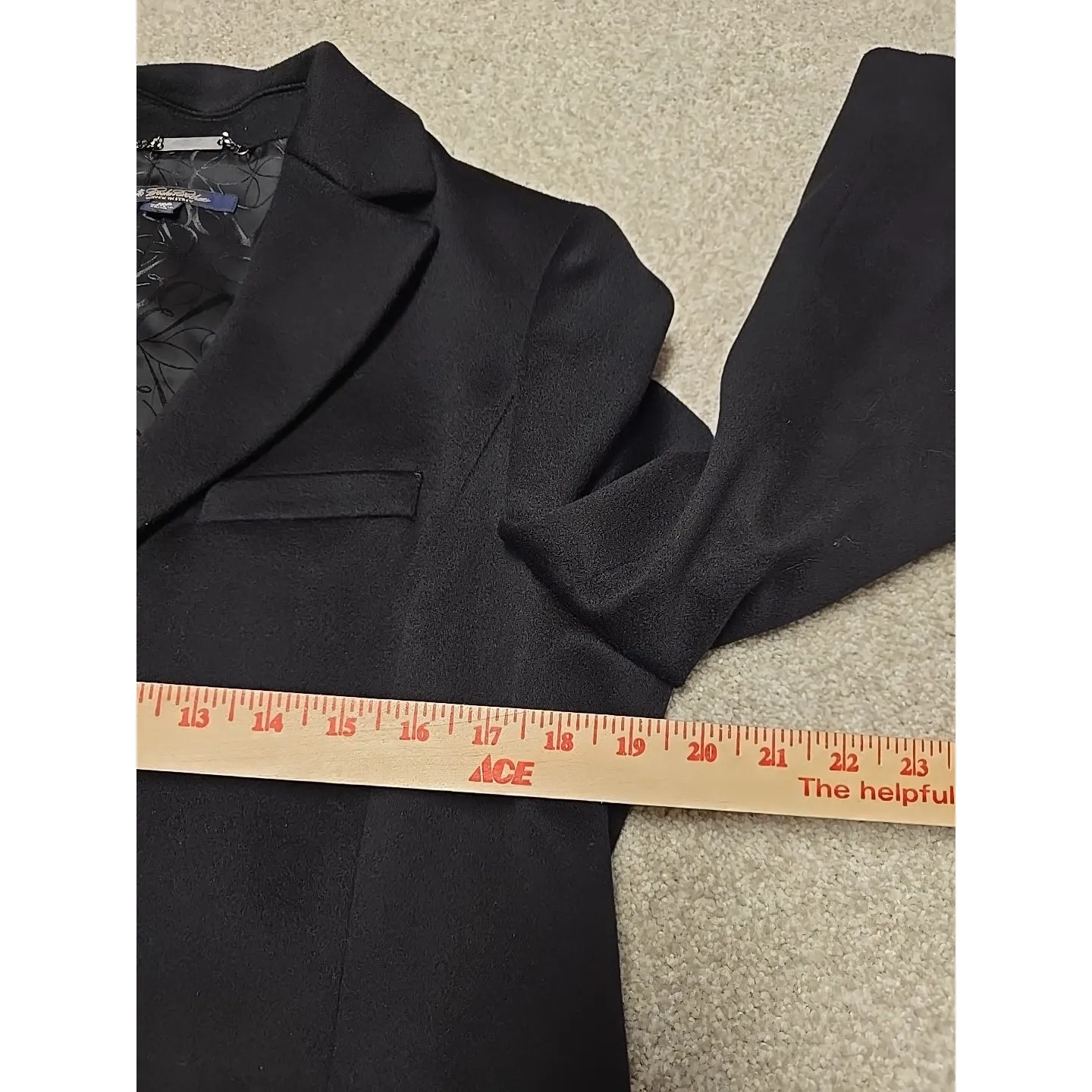Brooks Brothers Classic Italian Wool Button Up Coat Size 12P Black Loro Piana - Image 8
