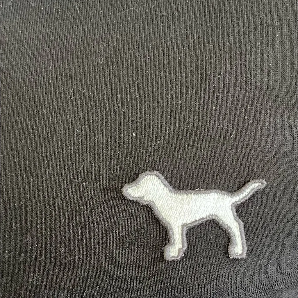 Victoria Secret PINK Quarter Zip Black Grey Colorblock Pullover Logo - Image 6