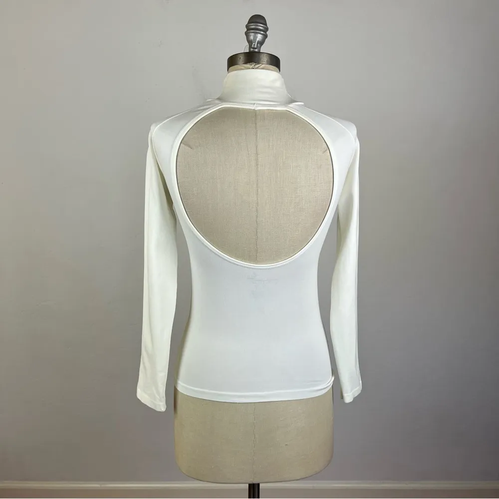 Free People White Mock Neck Open Back Top - Image 7