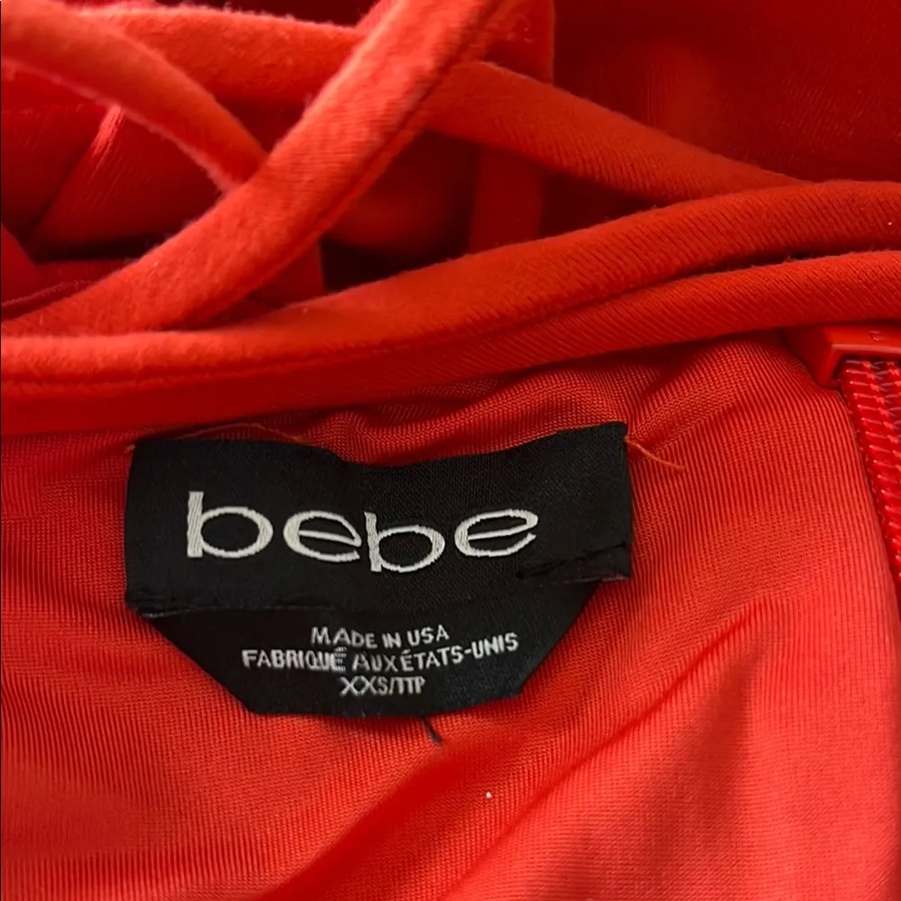 Bebe high neck halter criss cross back Bodycon dress - Image 3