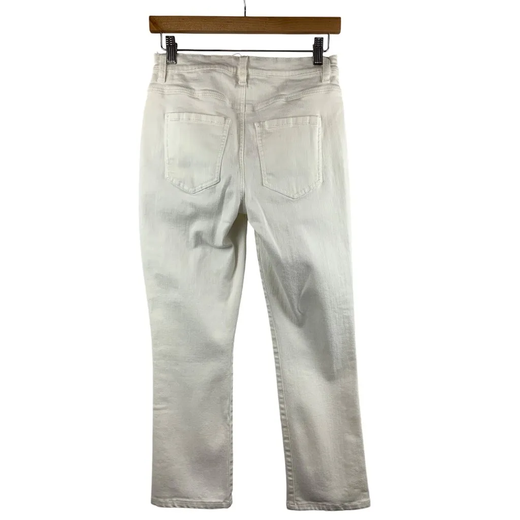 Cabi Womens Off-White Button-Fly Straight Jeans Size 4 - Image 2