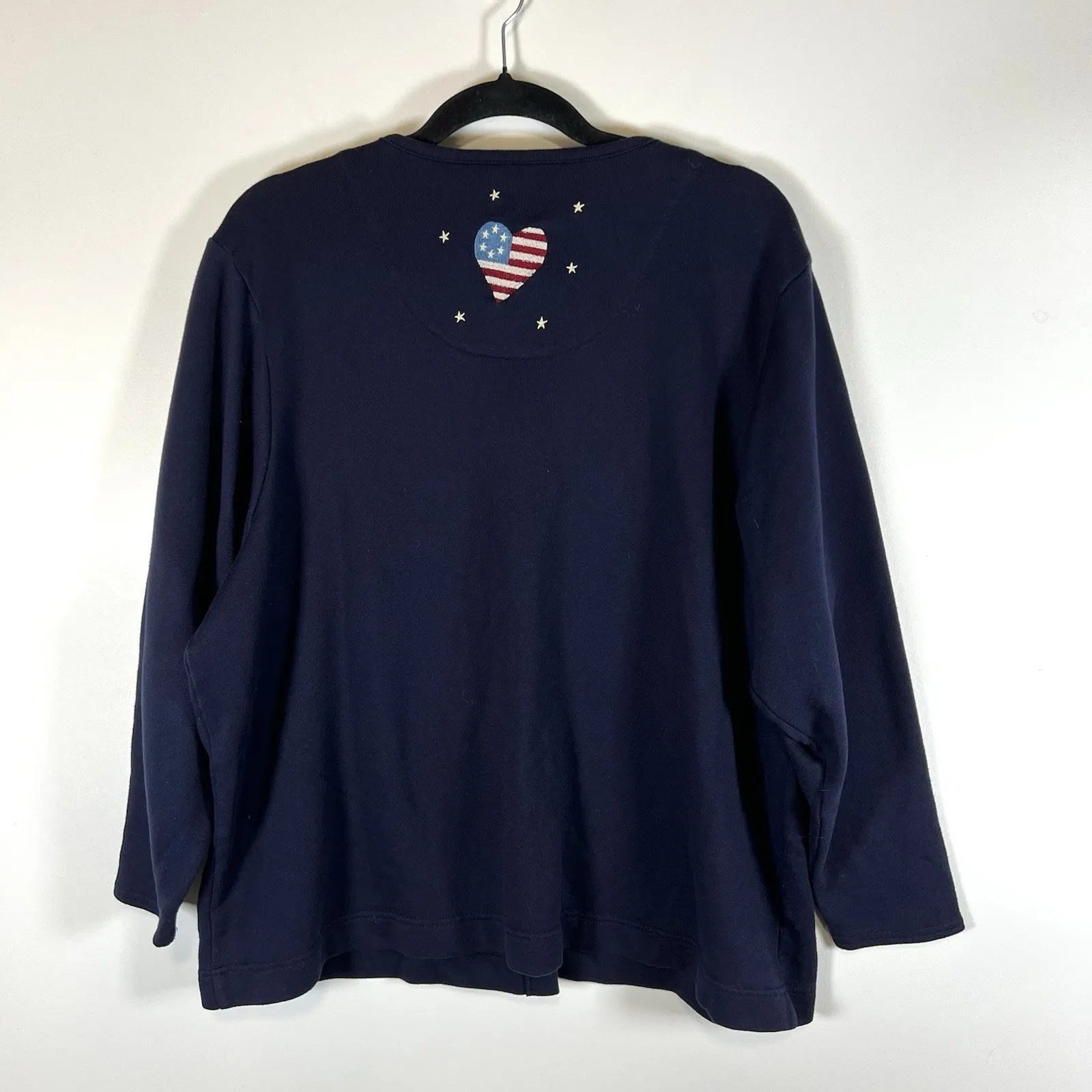Christopher & Banks Button Up Sweater Navy Blue Patriotic Western Women's 2X - Image 7