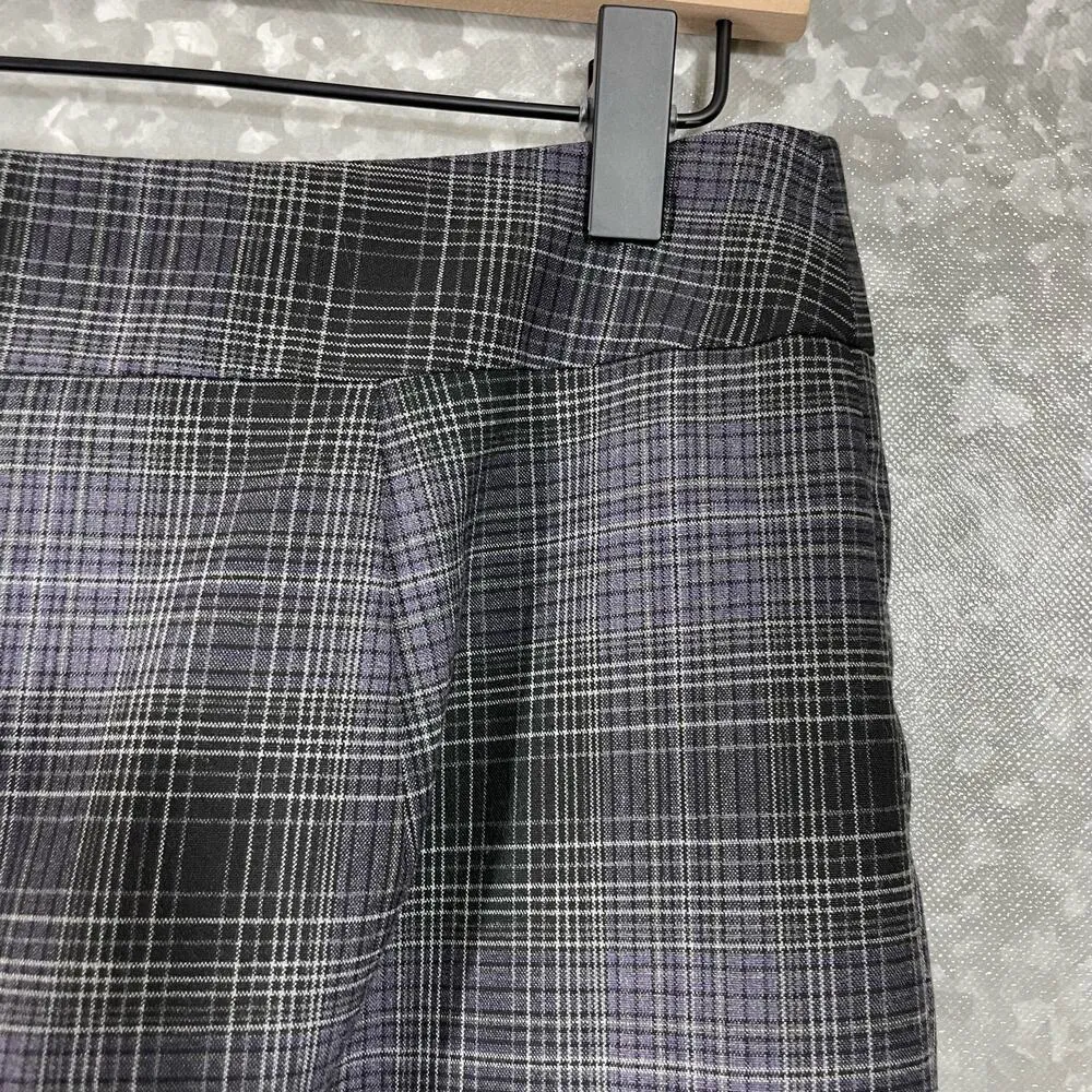The Limited Purple Plaid Box Pleated Pencil Skirt - Size Medium - Side Zipper - Image 7