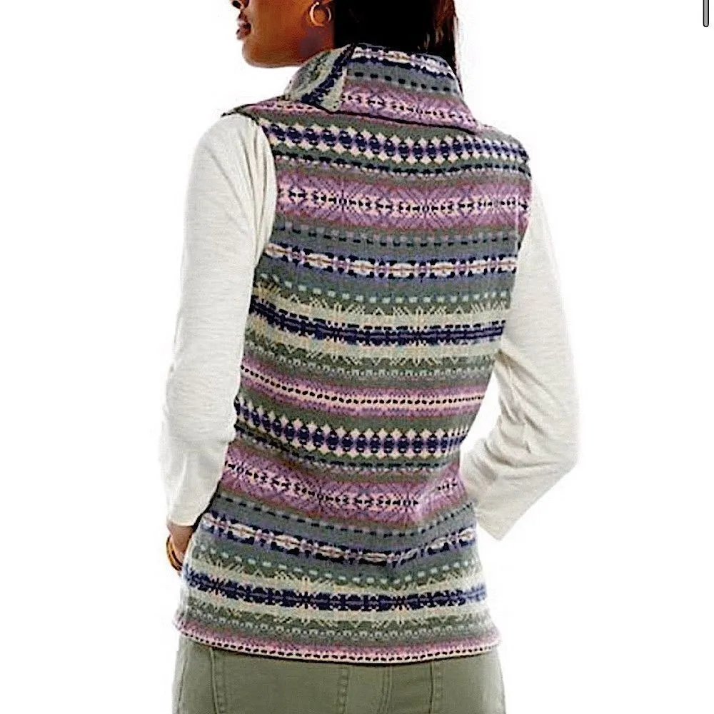 Chaps Fair Isle Collared Sweater Vest XS Petite - Image 3