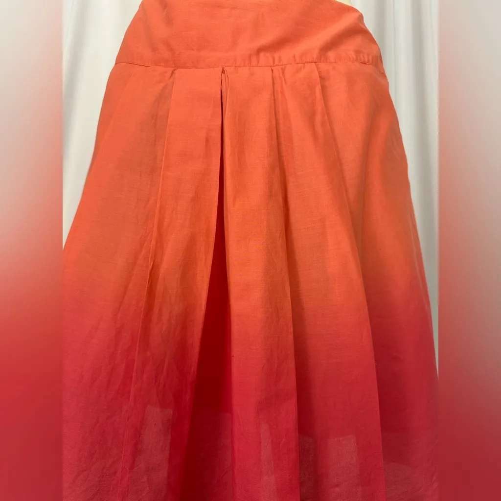 St. John's Bay Coral Pink Ombre Pleated A-Line Skirt Wide Waistband (1069) - Image 6