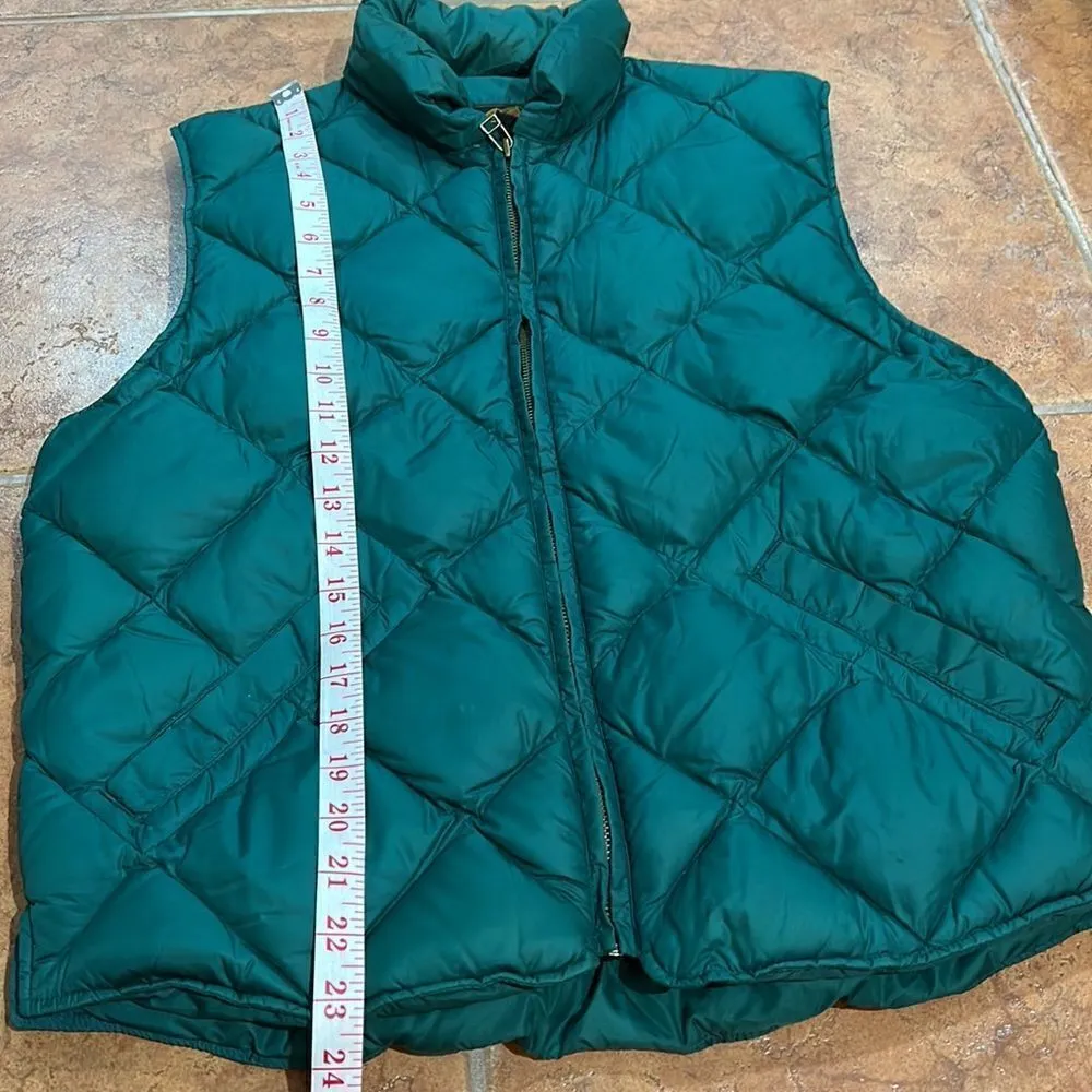 Eddie Bauer Vintage 80's Goose Down Green and Blue Winter Puffer Vest size M - Image 7