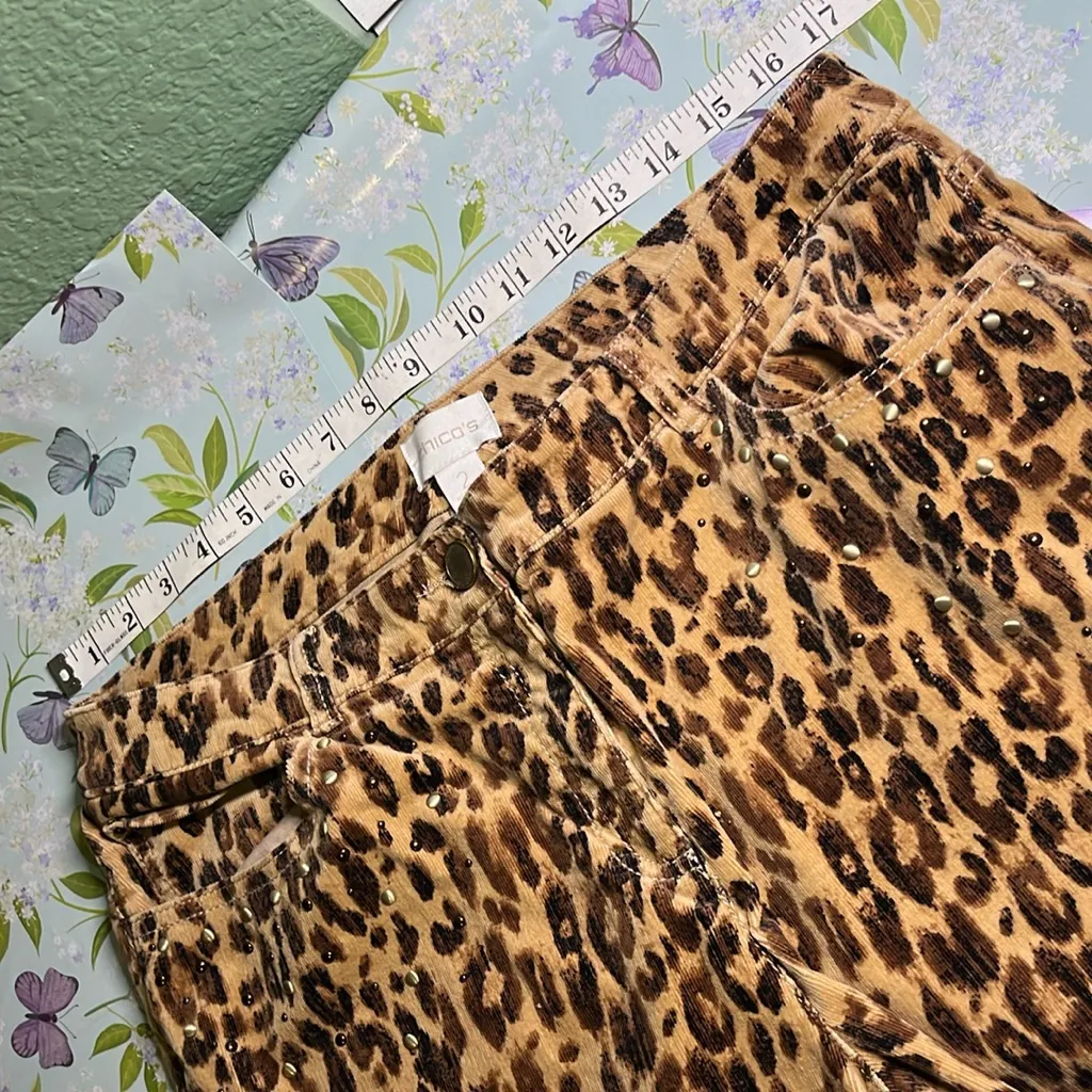 Chico’s Jeggings Jeans Cheetah Corduroy Pants animal print jeans - Image 7