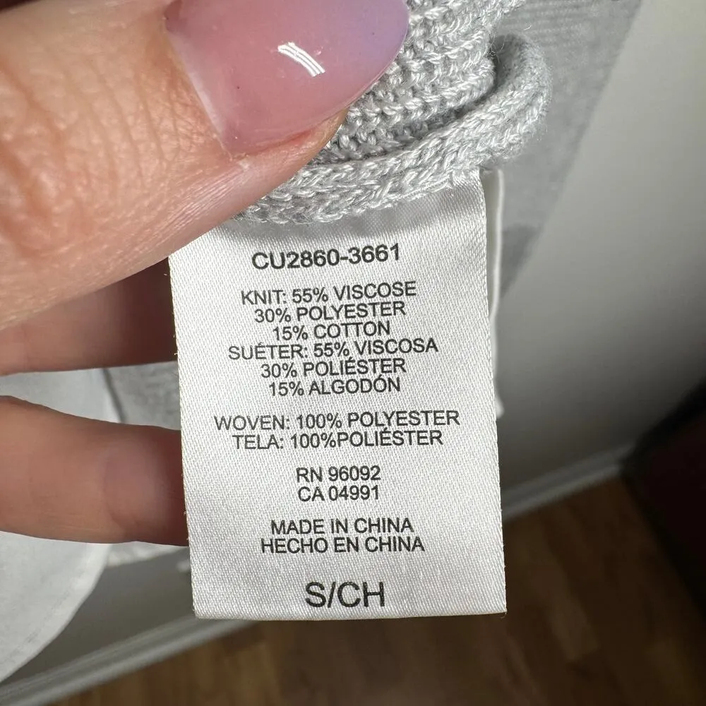 Hilary Radley Top Women S Ladies’ 2Fer Knit Sweater Light Heather Grey Academia - Image 7