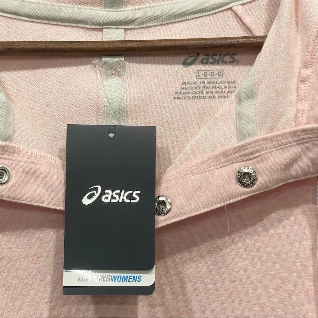 ASICS Women's Terry Pullover Hoodie Light Pink Size L - Image 4