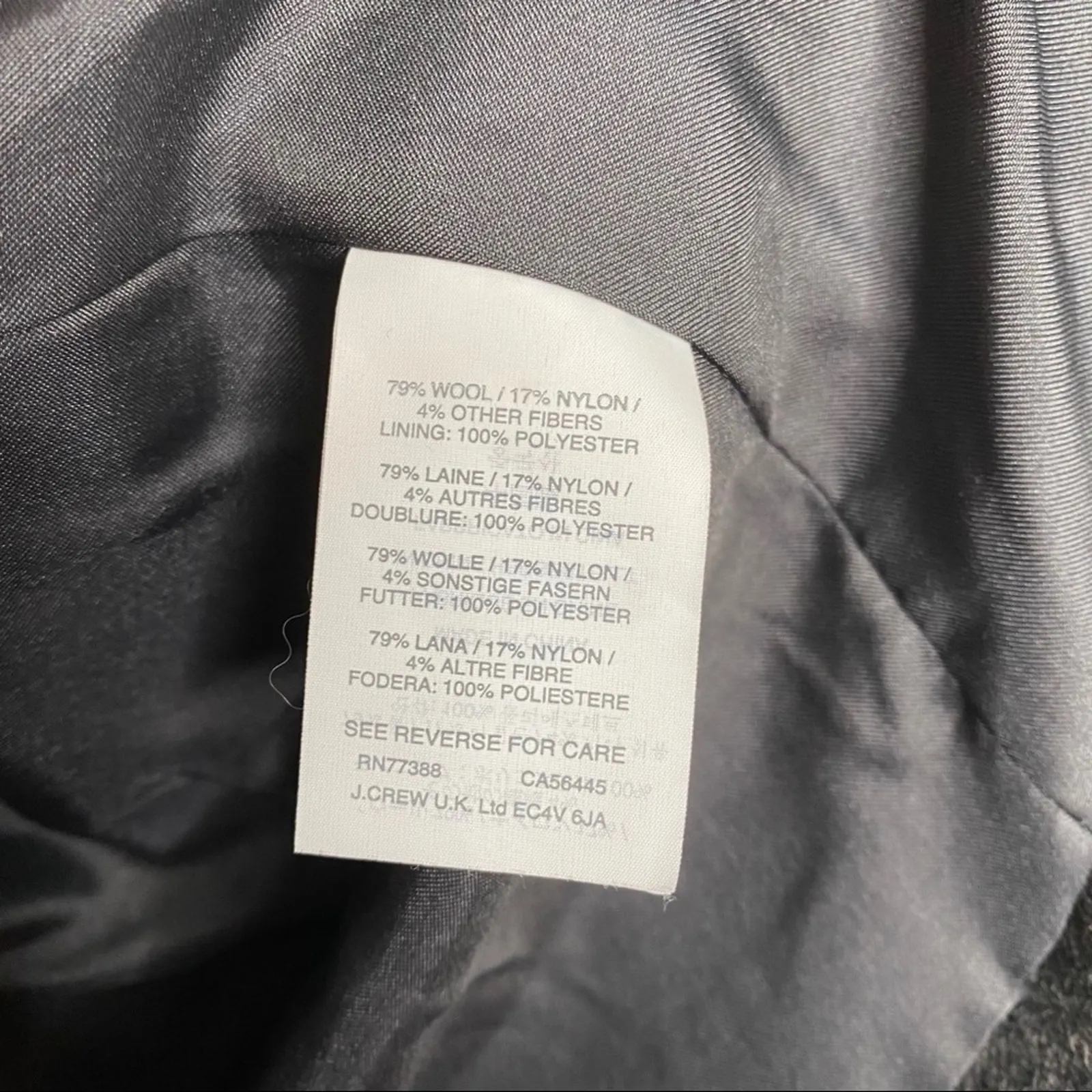 J. Crew Melton Wool Peacoat Gray Short Winter Jacket Double Breasted Coat - Image 8