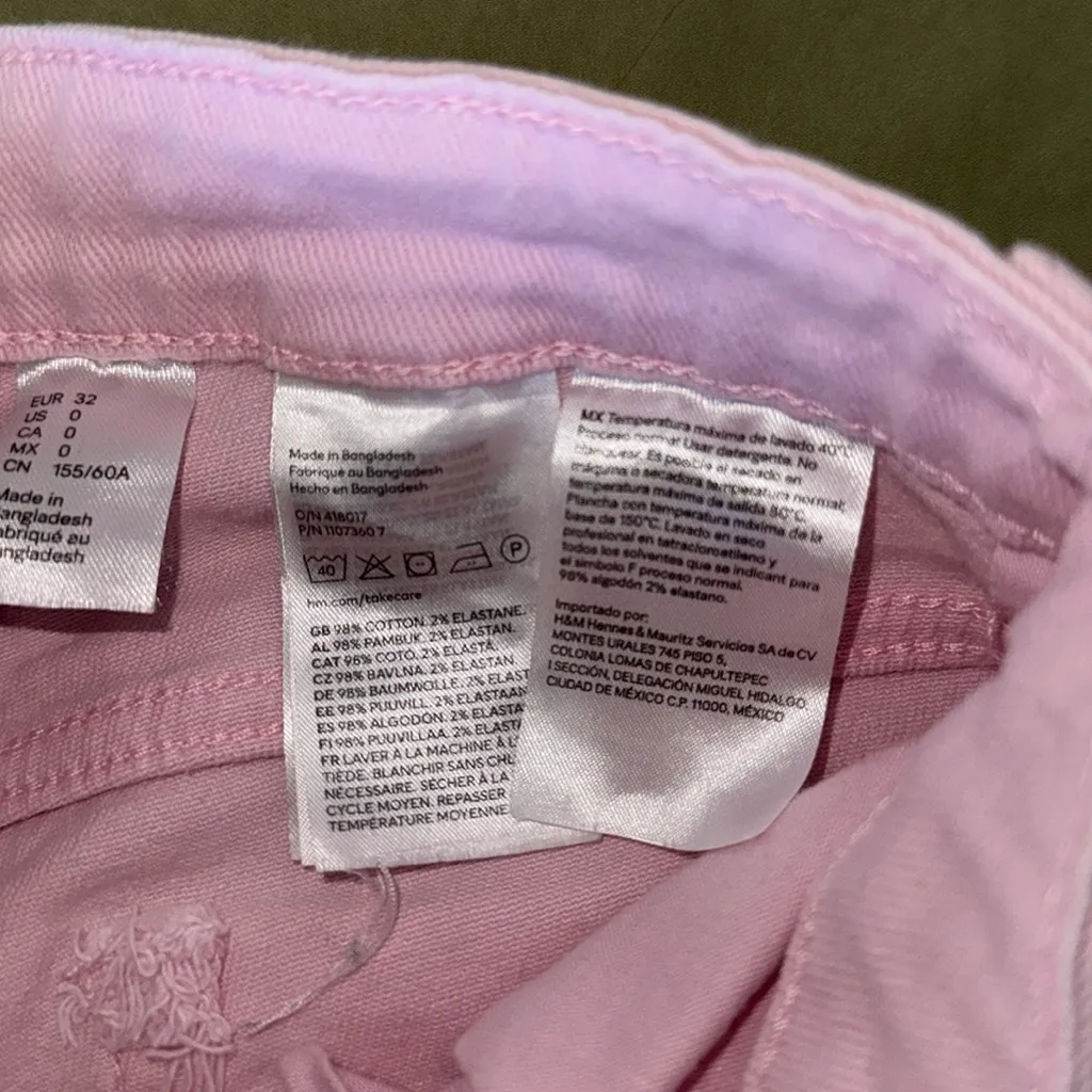 H & M Divided High Rise Wide Leg Pink Denim Jeans - Image 6