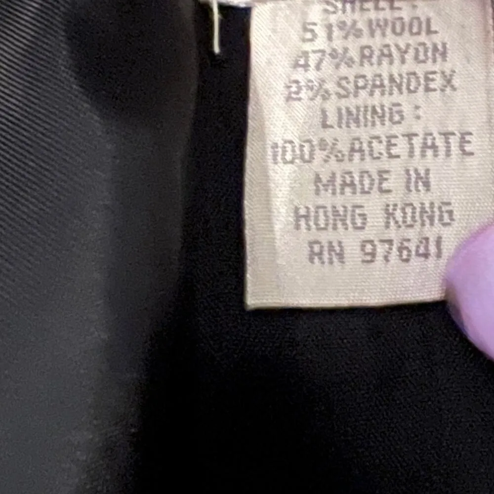 black stretch wool blend swing coat Size 6 Tall - Image 8