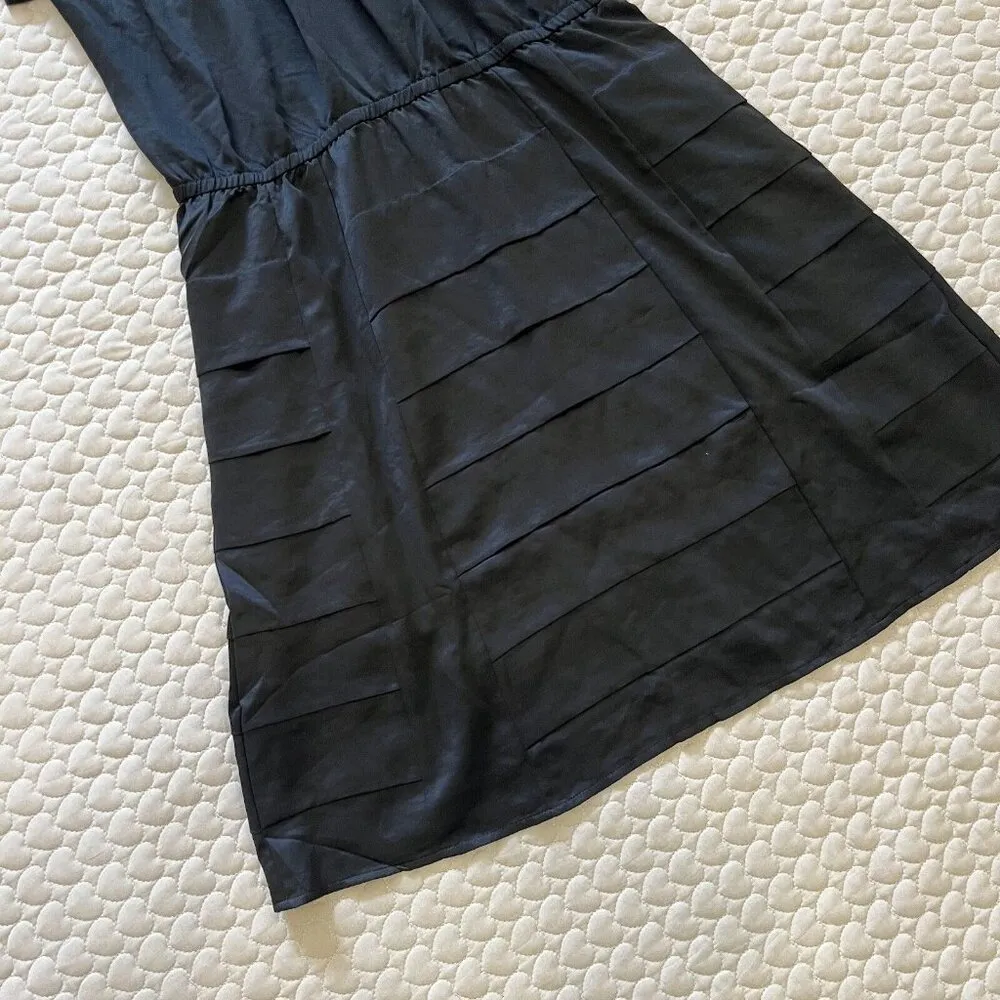 NWOT Pinko Womens Black Rhinestone Beaded Satin Midi Dress Size 8 - Image 4