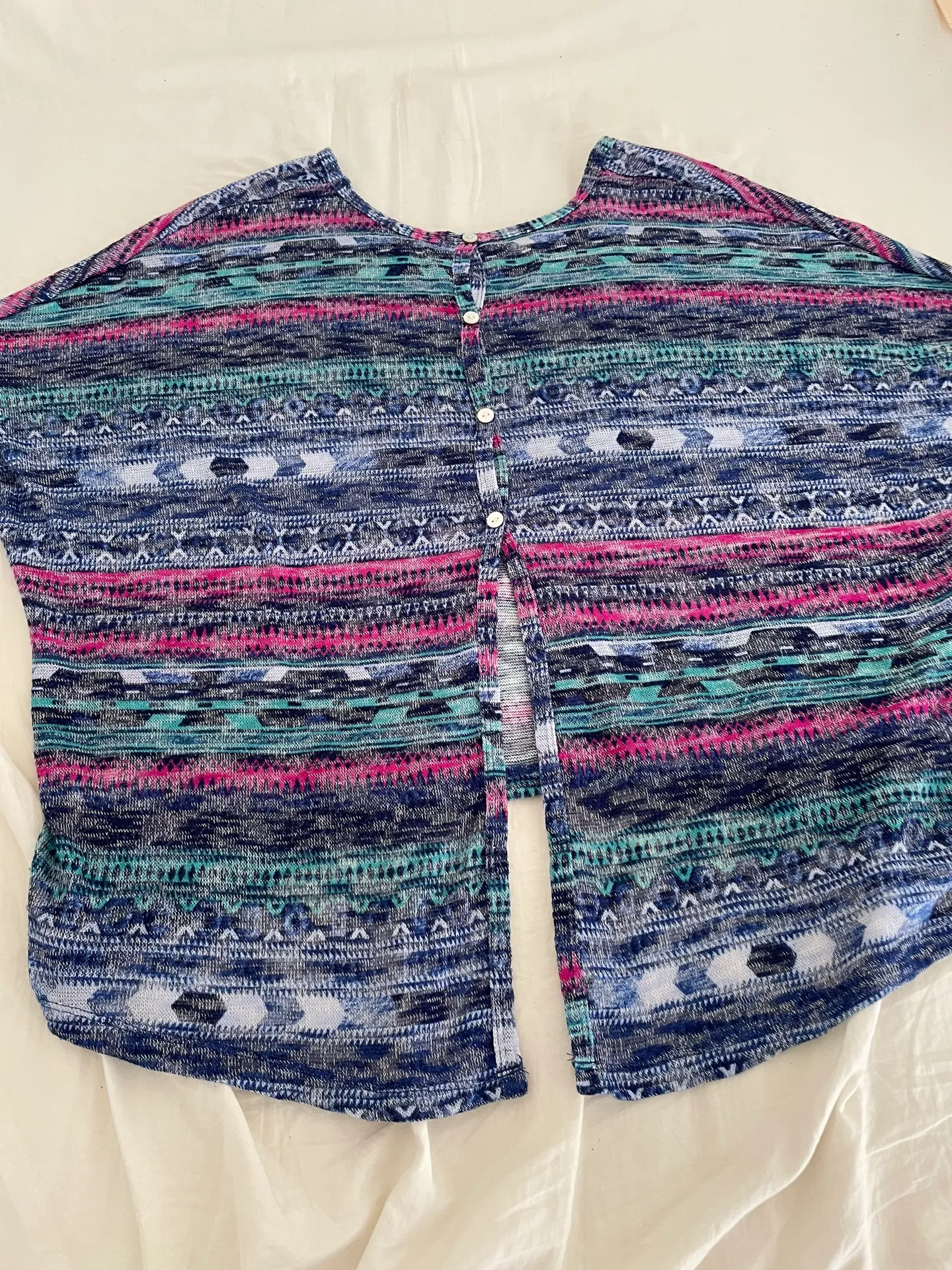 Multicolored Cropped Hi-low Sweater, size L - Image 5
