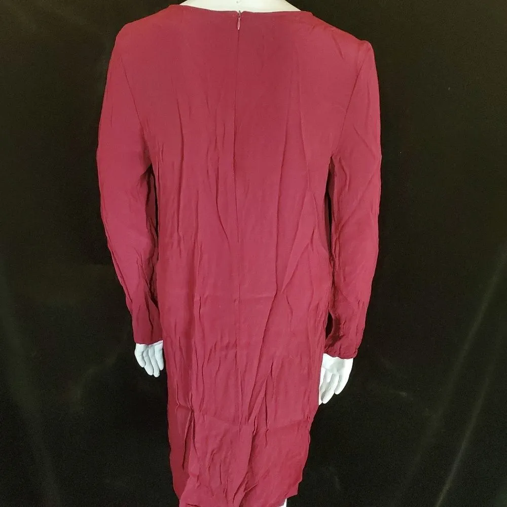 Wayf Red Long Sleeve Shift Dress (L) - Image 6