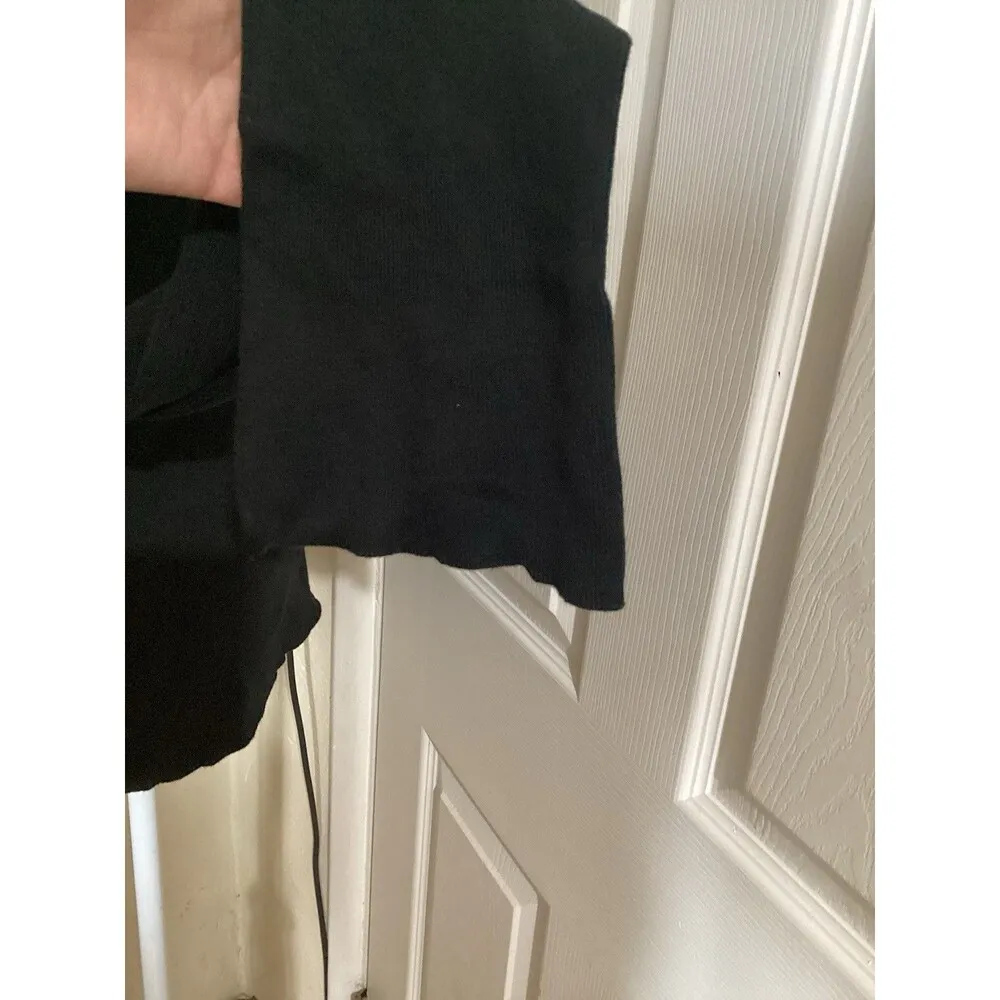 J. Crew Black Fitted Pullover Sweater in Tencel Lyocell Blend V-Neck L - Image 5