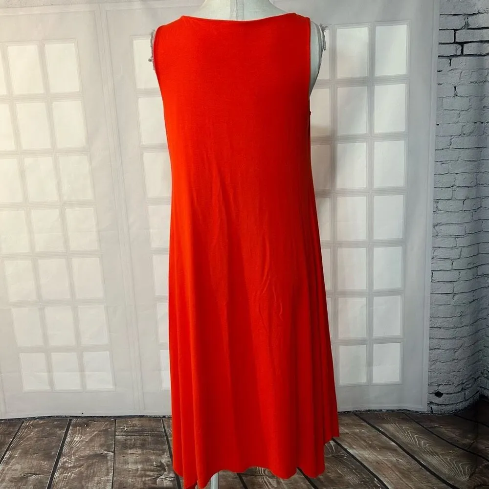 Eileen Fisher Cowl Neck Red sleeveless casual jersey summer Dress Size Small - Image 5