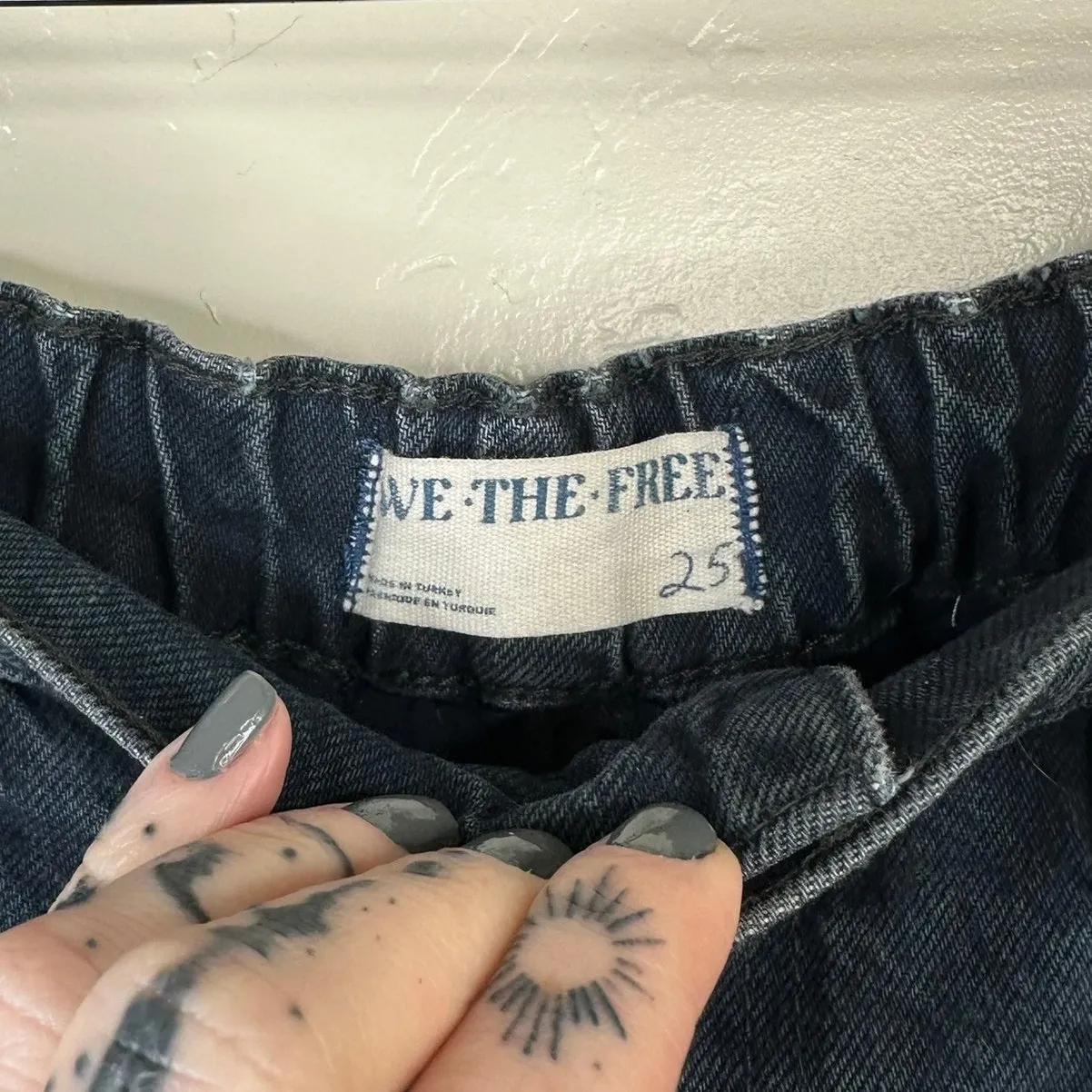 Free People We The Free Black Wash Marx Cargo Baggy Laid Back Pants Jeans - Image 5