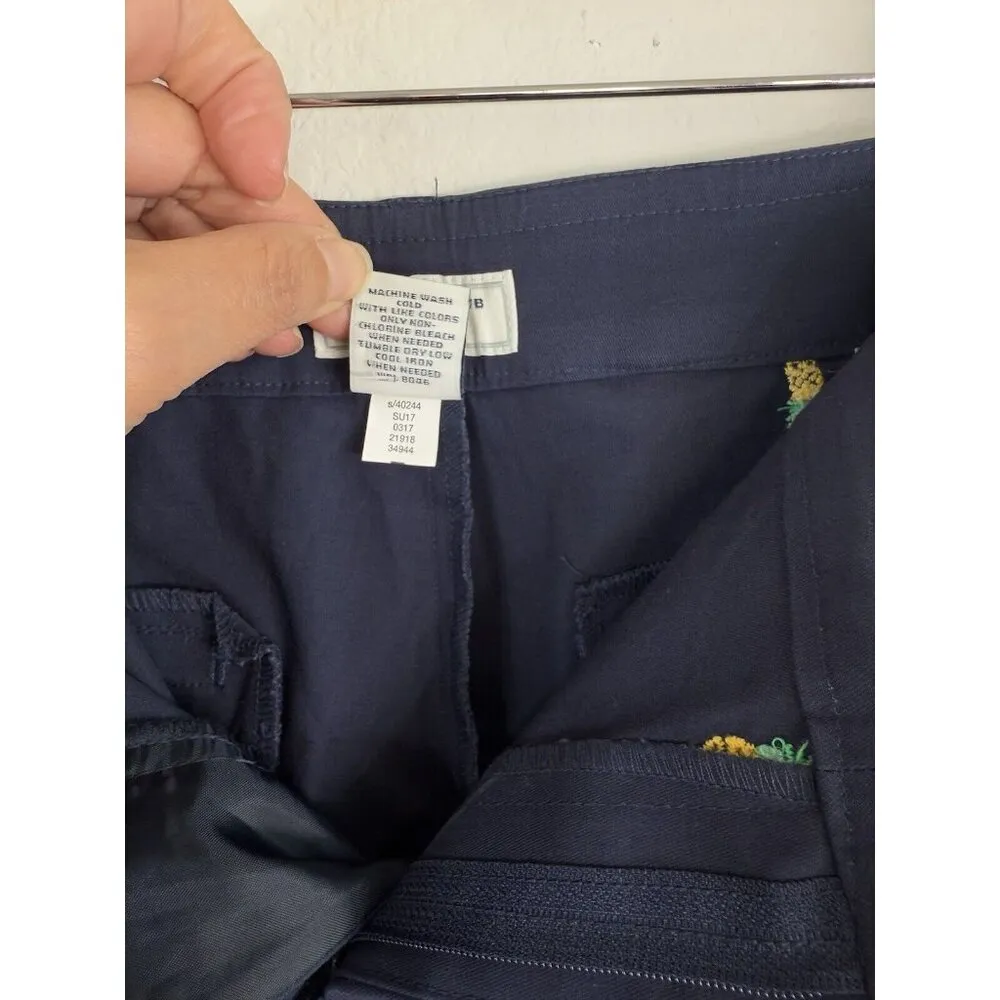 Charter Club‎ Pant Shop Embroidered Pineapples Navy Shorts Women’s Sz 10 Preppy - Image 10