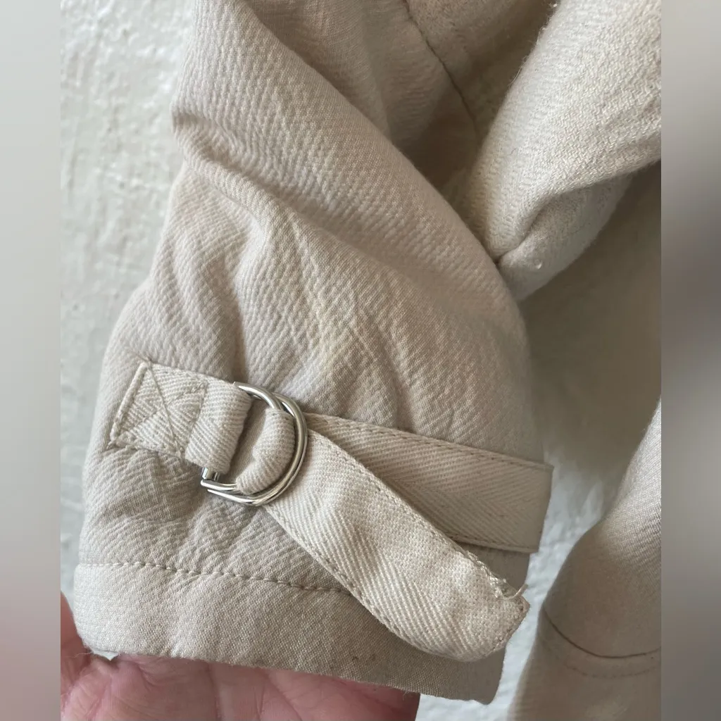 Zara oversized patchwork bomber style jacket, wool, linen blend; size XS - S - Image 4