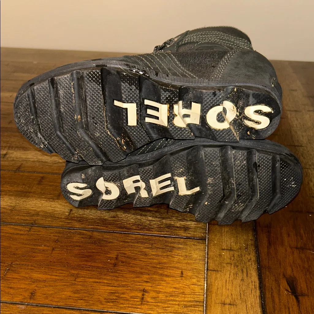 Sorel Joan of Arctic Wedge II Black Waterproof Lace-Up Boots Size 7.5 GUC - Image 9