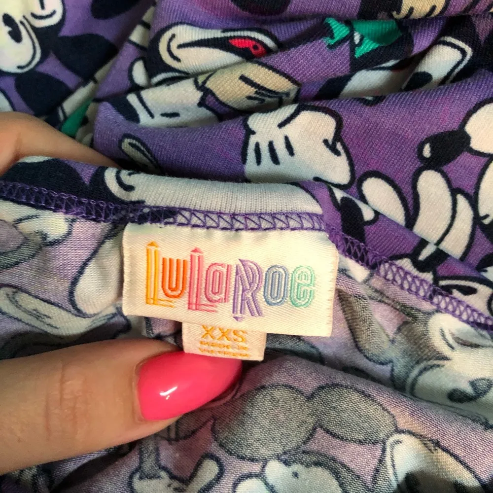 LuLaRoe Disney Mickey Mouse Purple Stretchy Dress - Image 5