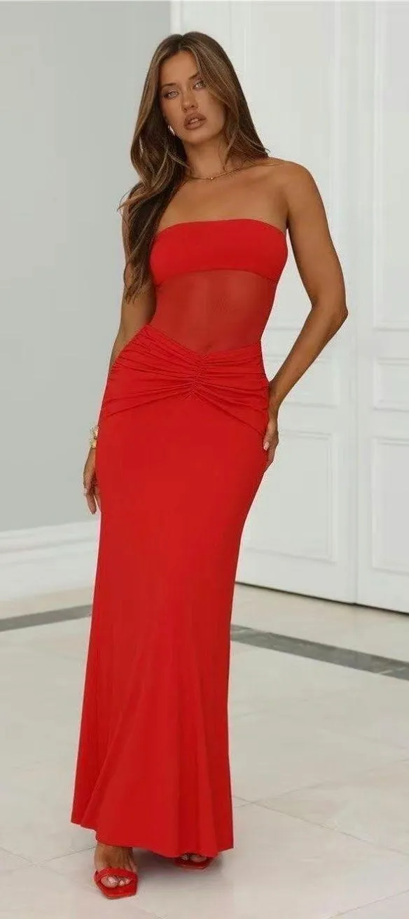 Seductive Spark Strapless Maxi Dress Red Size M from Hello Molly - Bridesmaid Dresses