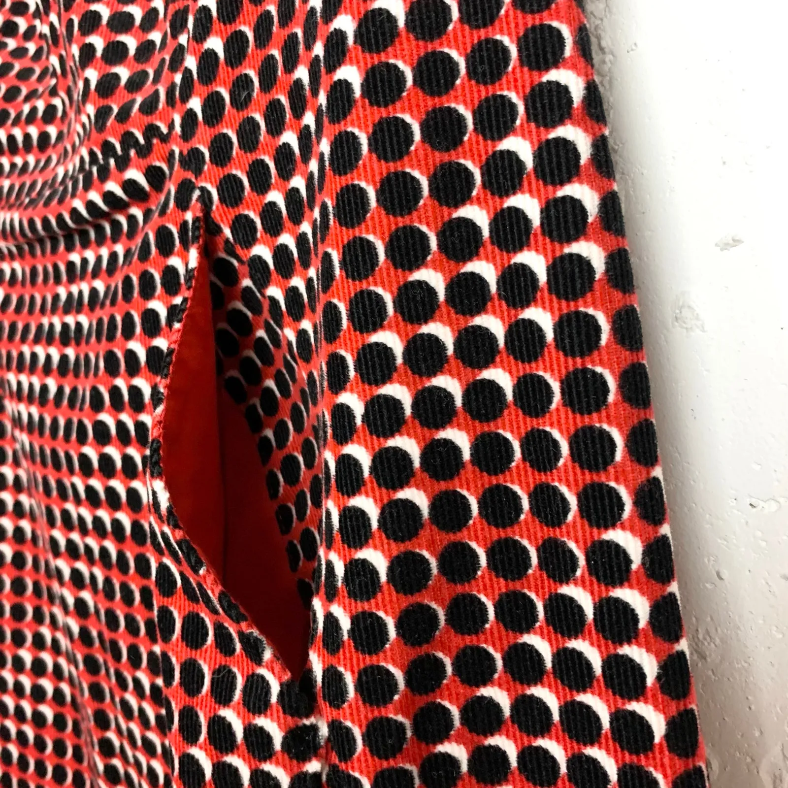 Boden Womens Hannah Polka Dot Corduroy Dress Sheath Geometric Red Black Size 8R - Image 6