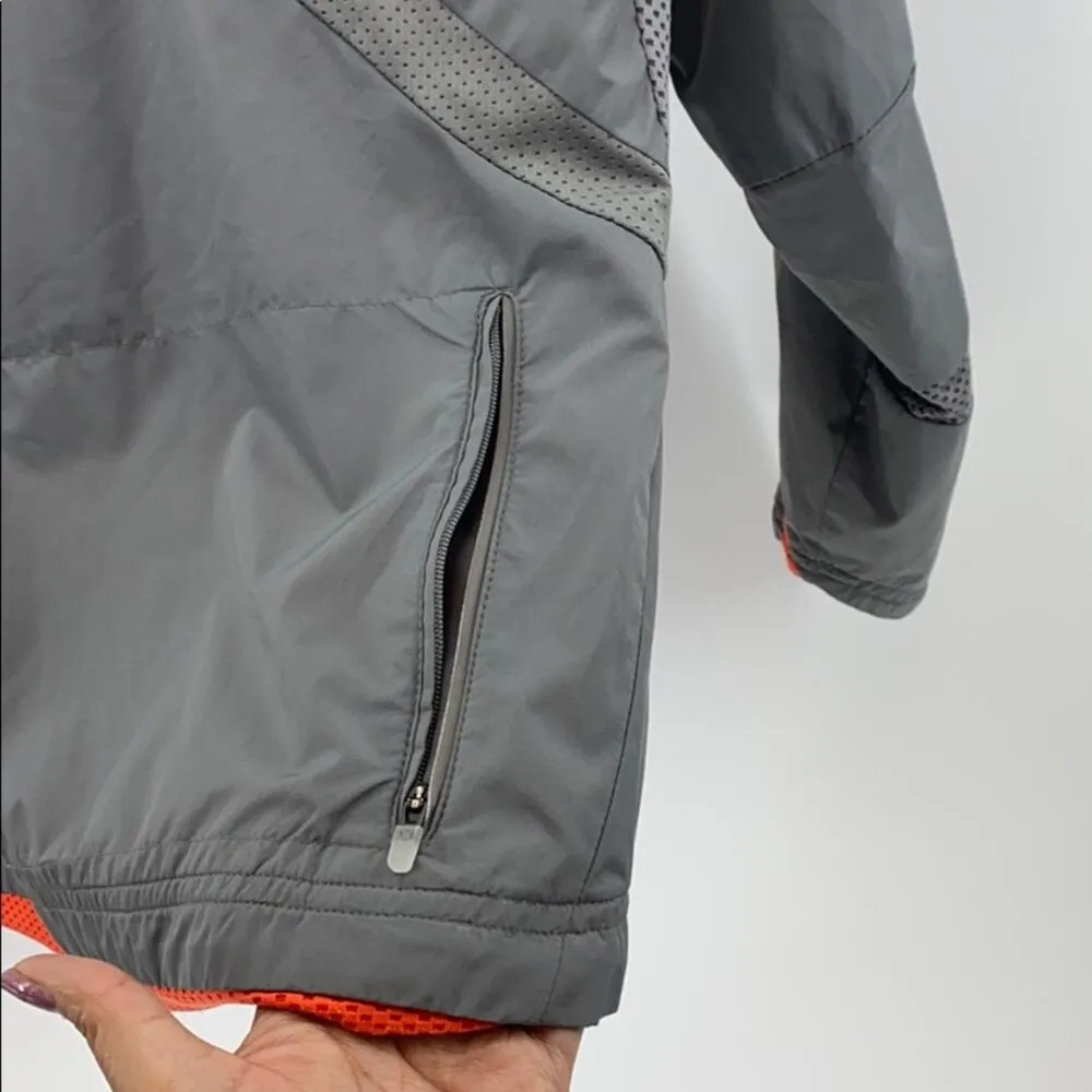 Adidas clima 365 windbreaker gray orange running walking performance sz M - Image 7
