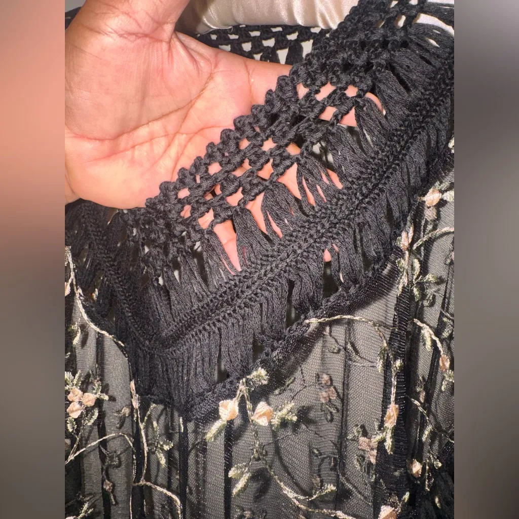 Black Crochet Women Swim Coverup Size undefined - Image 3