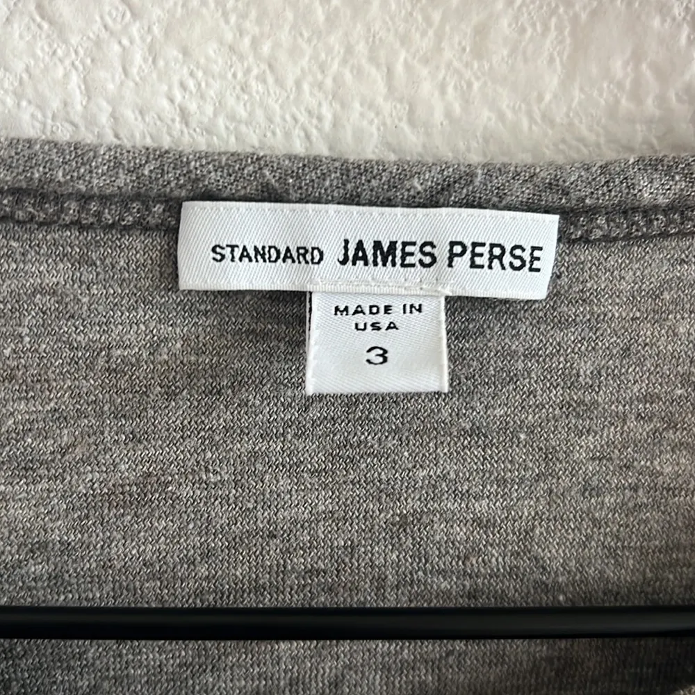 Standard James Perse Gray Wool Blend Long Sleeve Shirt Top 3 / Medium - Image 3