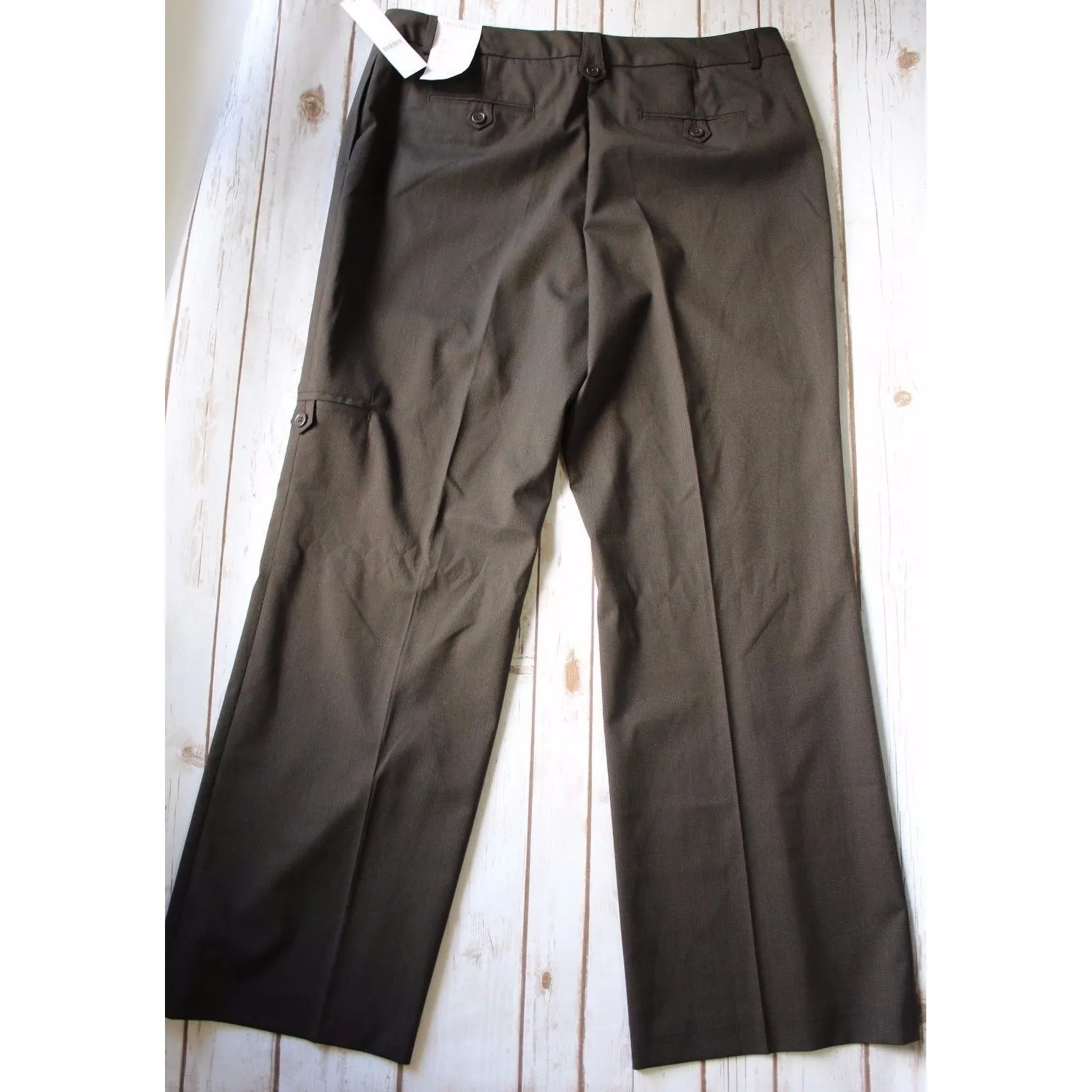 NEW Coldwater Creek Trouser Pants Women 16 XL Bootcut 32" Inseam Career Brown - Image 5