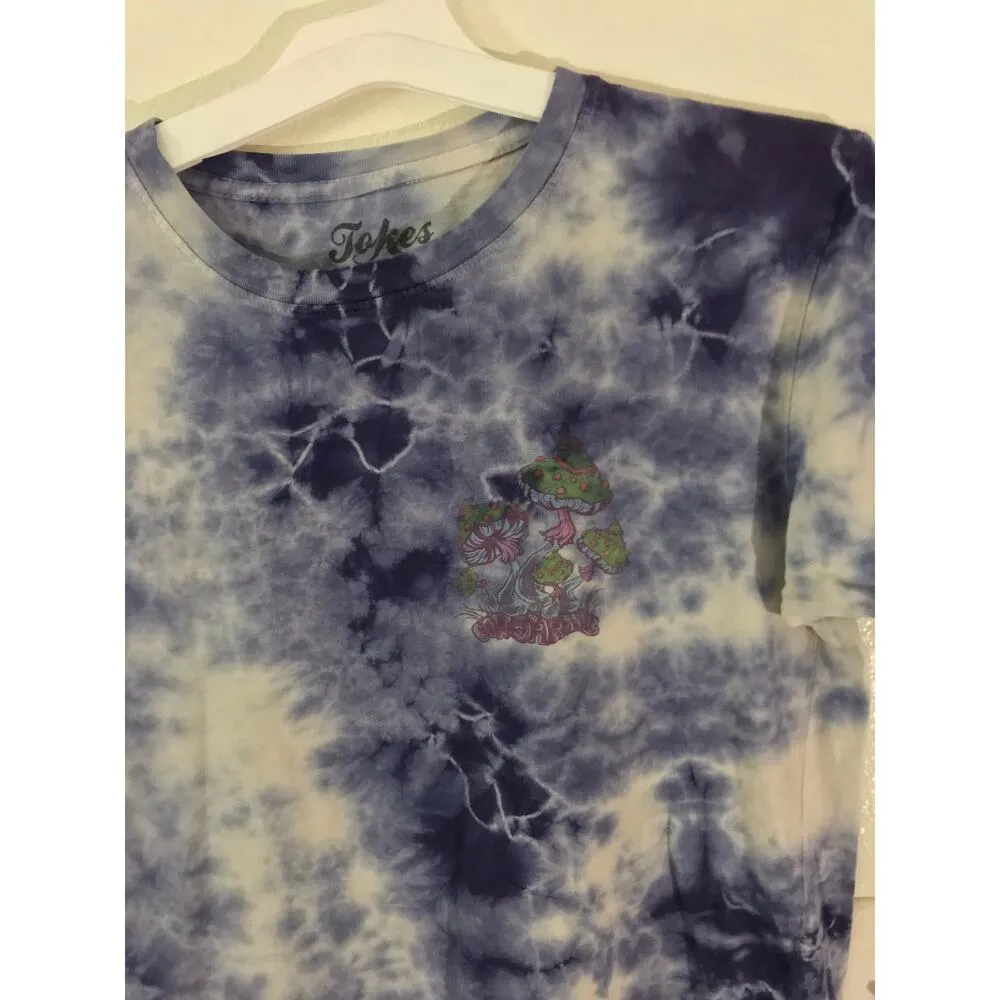 Tokes blue tie dye mushroom graphic short sleeve t - Image 2