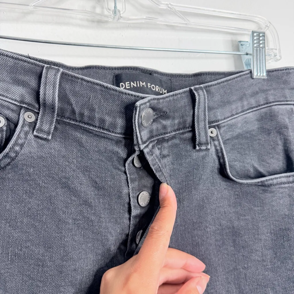 Aritzia Denim Forum The Arlo High Rise Straight Washed Black 28L Button Fly Size 28 - Image 8